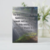 Isaiah 8:20 KJV Bible Scripture Pic Greeting Karte (Stehend Vorderseite)