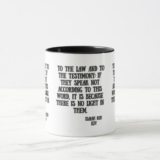 Isaiah 8:20 KJV Bible Scripture Two-Tone Tasse (Zentrum)