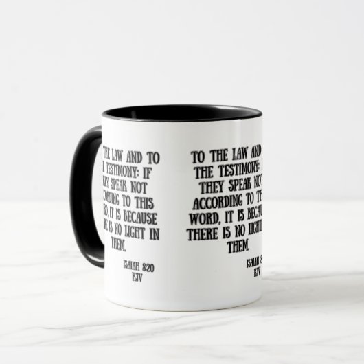 Isaiah 8:20 KJV Bible Scripture Two-Tone Tasse (Vorderseite Links)