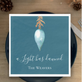 Isaiah 9:2 Blue Watercolor Christliche Weihnachten Serviette