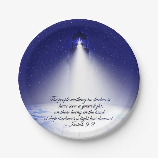 Isaiah 9:2 Weihnachts-Foto Pappteller (Vorderseite)