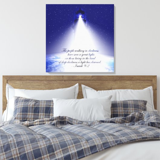 Isaiah 9:2 Weihnachtsstretch Canvas Print Leinwanddruck (Insitu (Schlafzimmer))