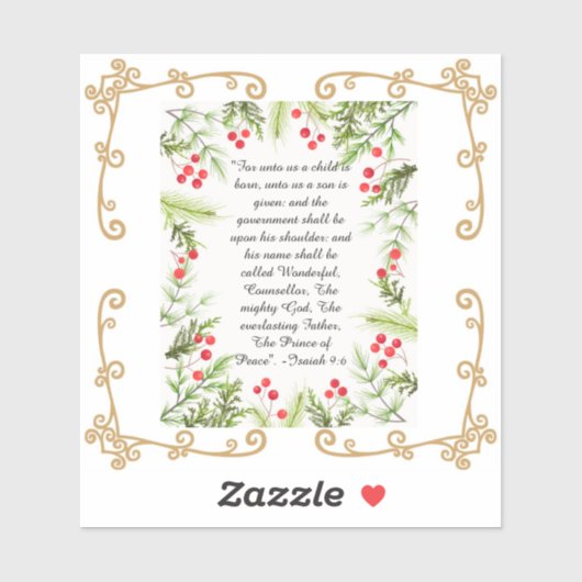 Isaiah 9:6 aufkleber (Blatt)