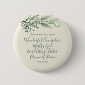 Isaiah 9:6 Bibelschrift Elegante Weihnachten Button (Vorderseite)