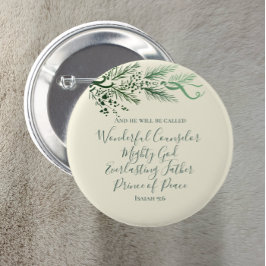 Isaiah 9:6 Bibelschrift Elegante Weihnachten Button