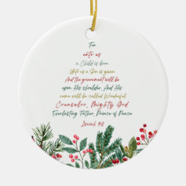Isaiah 9:6 Denn Uns a Kind ist Geboren Weihnachten Keramik Ornament