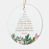 Isaiah 9:6 Denn Uns a Kind ist Geboren Weihnachten Keramik Ornament (Links)