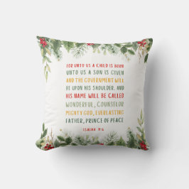 Isaiah 9:6 Denn Uns a Kind ist Geboren Weihnachten Kissen