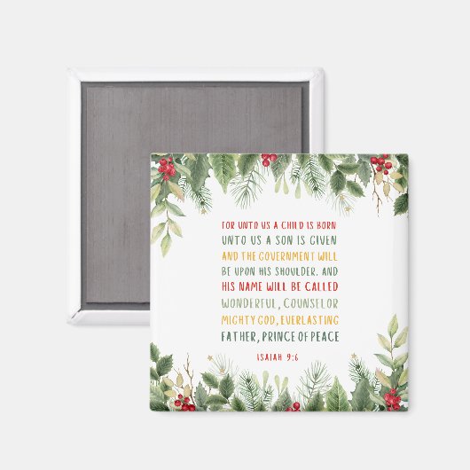 Isaiah 9:6 Denn Uns a Kind ist Geboren Weihnachten Magnet (Vorderseite/Rückseite)