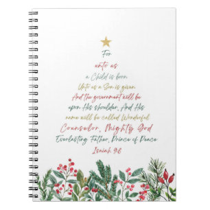 Isaiah 9:6 Denn Uns a Kind ist Geboren Weihnachten Notizblock