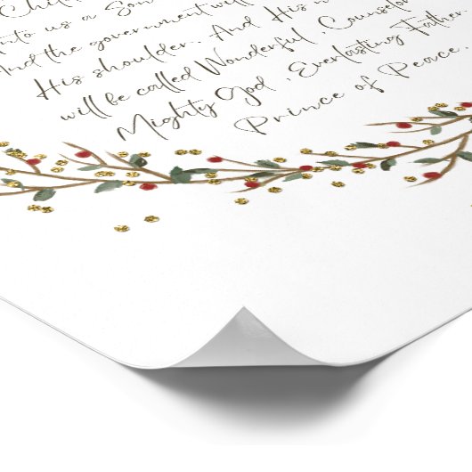 Isaiah 9:6 Denn Uns a Kind ist Geboren Weihnachten Poster (Ecke)