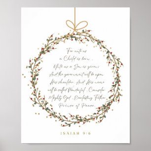 Isaiah 9:6 Denn Uns a Kind ist Geboren Weihnachten Poster