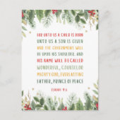 Isaiah 9:6 Denn Uns a Kind ist Geboren Weihnachten Postkarte (Vorderseite)