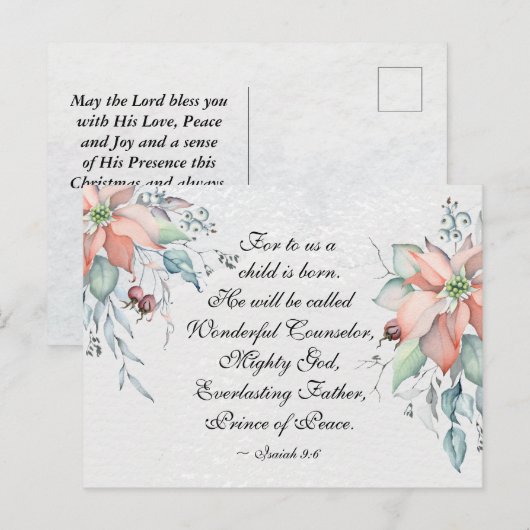 Isaiah 9:6 Er wird als wunderbar bezeichnet... Wei Postkarte (Vorne/Hinten)