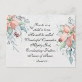 Isaiah 9:6 Er wird als wunderbar bezeichnet... Wei Postkarte (Vorderseite)