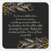 Isaiah 9:6 Für uns ein Kind ist Geborene Bibel Wei Quadratischer Aufkleber (Vorderseite)