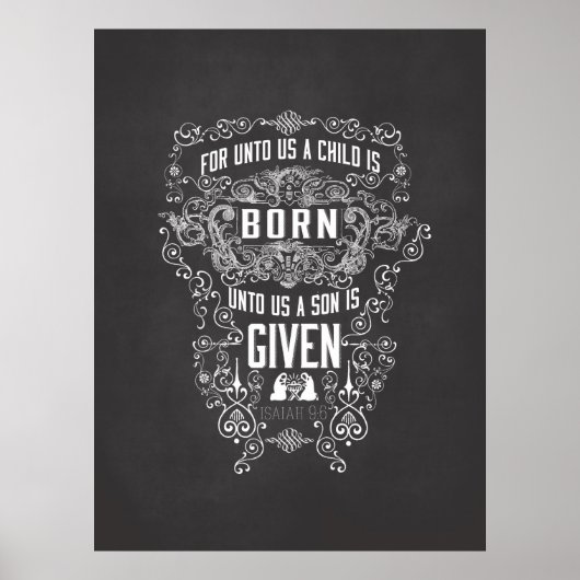 Isaiah 9:6 Für uns ein Kind ist Geborene Halbpensi Poster (Vorne)