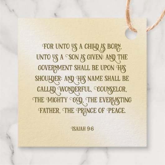 Isaiah 9:6 geschenkanhänger (Rückseite)