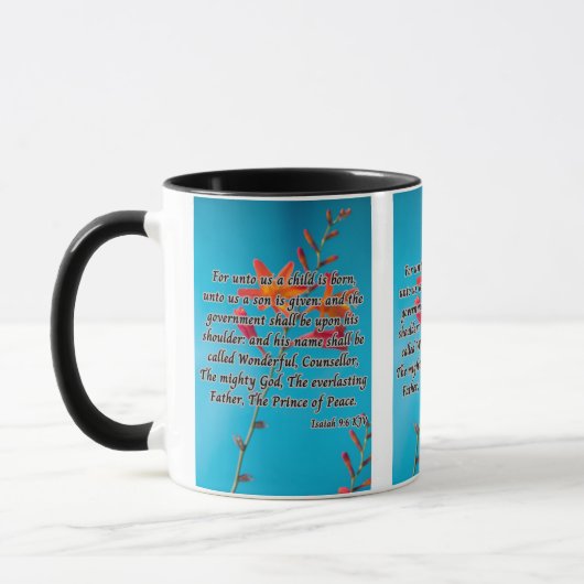 Isaiah 9:6 KJV Bible Scripture Pic Two-Tone Tasse (Links)