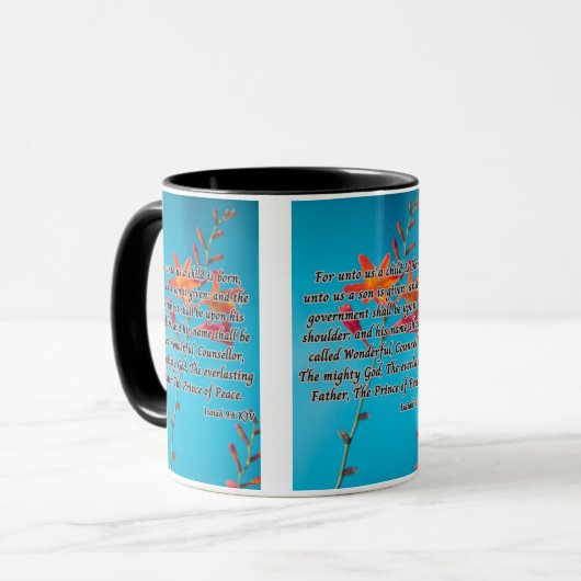 Isaiah 9:6 KJV Bible Scripture Pic Two-Tone Tasse (Vorderseite Links)