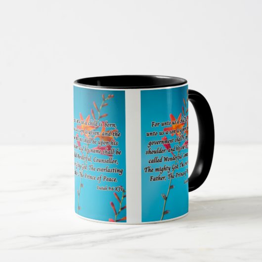 Isaiah 9:6 KJV Bible Scripture Pic Two-Tone Tasse (VorderseiteRechts)