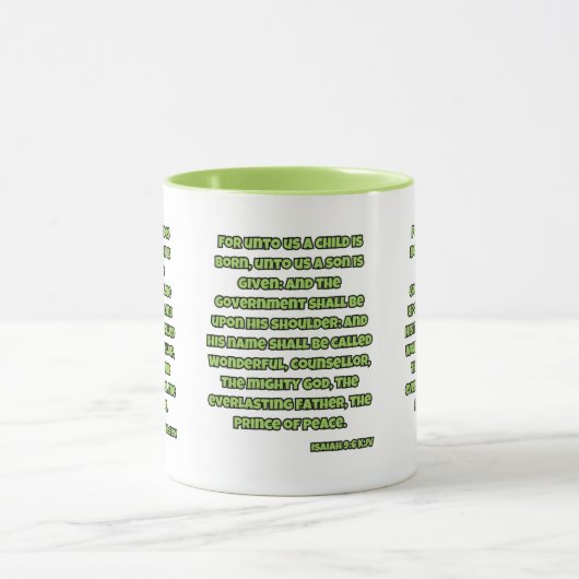 Isaiah 9:6 KJV Bible Scripture Two-Tone Tasse (Zentrum)