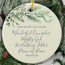 Isaiah 9:6 Personalisiert Modern Pine Christmas Ge