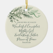 Isaiah 9:6 Personalisiert Modern Pine Christmas Ge Keramik Ornament (Vorne)