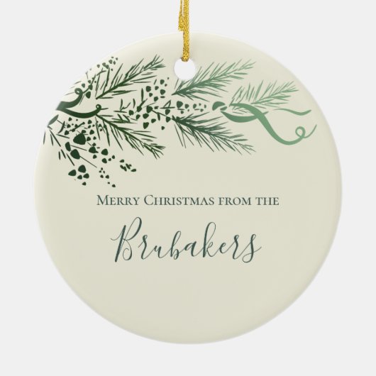 Isaiah 9:6 Personalisiert Modern Pine Christmas Ge Keramik Ornament (Hinten)