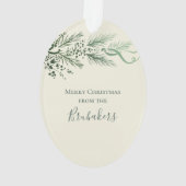 Isaiah 9:6 Personalisiert Modern Pine Christmas Ge Ornament (Rückseite)