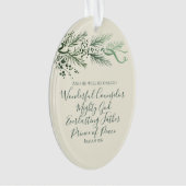 Isaiah 9:6 Personalisiert Modern Pine Christmas Ge Ornament (Vorderseite)