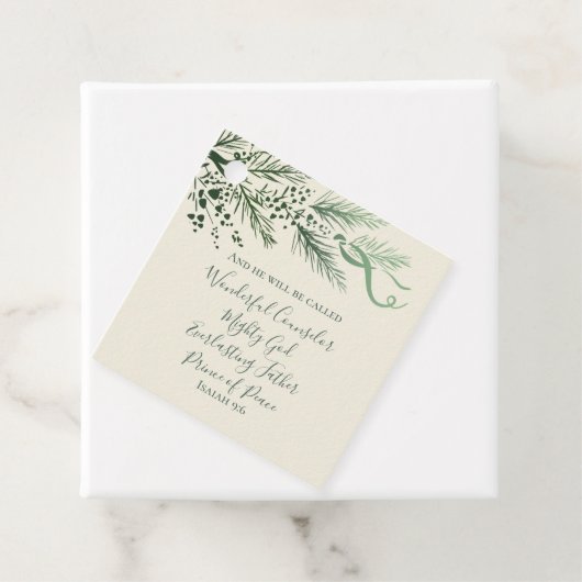 Isaiah 9:6 Personalized Modern Pine Christmas Gift Geschenkanhänger (Beispiel)