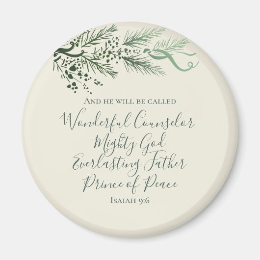 Isaiah 9:6 Prinz des Friedens Elegante Weihnachten Magnet (Vorne)