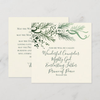 Isaiah 9:6 Prinz von Peace Pine Custom Christmas Feiertagskarte