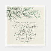 Isaiah 9:6 Schrift Custom Modern Pine Christmas Serviette (Vorderseite)