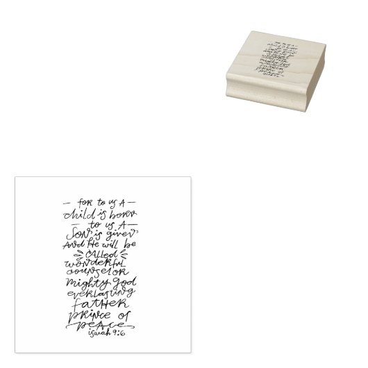 Isaiah 9:6 Typografie Weihnachtsbibelverse Gummistempel (Stempel)