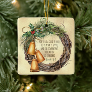 Isaiah 9:6 Weihnachts-Biodizitat Keramikornament