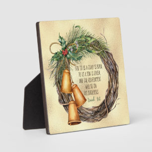 Isaiah 9:6 Weihnachtsschrift Vintage Wasserfarbe Fotoplatte