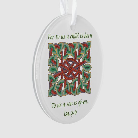 Isaiah 9 Bibel Verse Kalligraphie Ornament (Vorderseite)