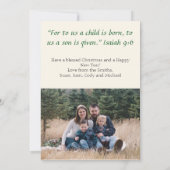 Isaiah 9 Bible Verse Kalligraphie keltischer Knote Einladung (Rückseite)