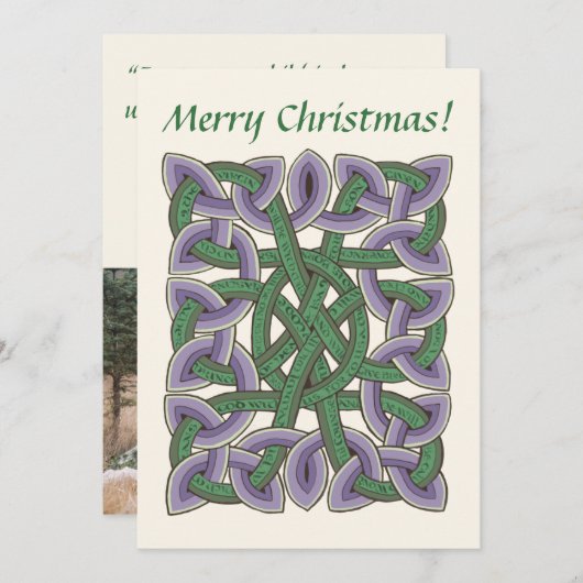 Isaiah 9 Bible Verse Kalligraphie keltischer Knote Einladung (Vorne/Hinten)