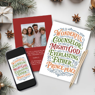 Isaiah 9 Christmas Bibel Verse Holiday Foto Feiertagskarte