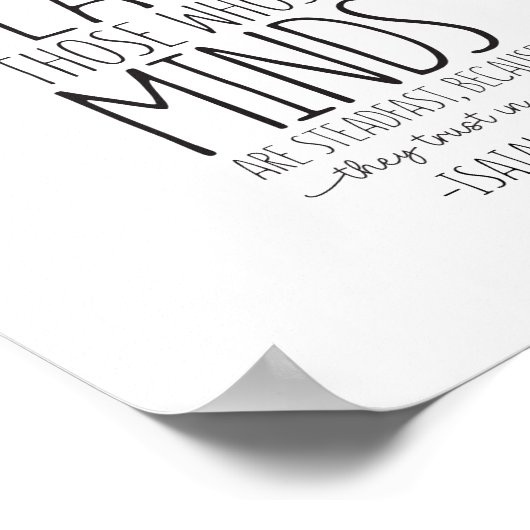 Isaiah behalte 26:3 poster (Ecke)