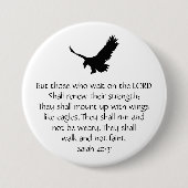 Isaiah Bible Scripture wartet auf den Lord Eagle Button (Vorderseite)