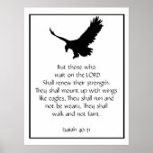 Isaiah Bible Scripture wartet auf den Lord Eagle Poster (Vorne)