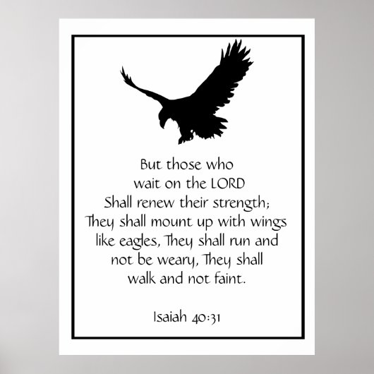 Isaiah Bible Scripture wartet auf den Lord Eagle Poster (Vorne)