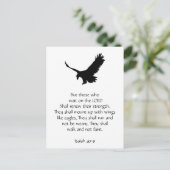 Isaiah Bible Scripture wartet auf den Lord Eagle Postkarte (Stehend Vorderseite)
