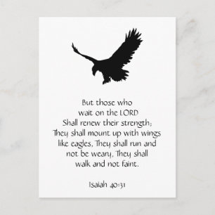 Isaiah Bible Scripture wartet auf den Lord Eagle Postkarte