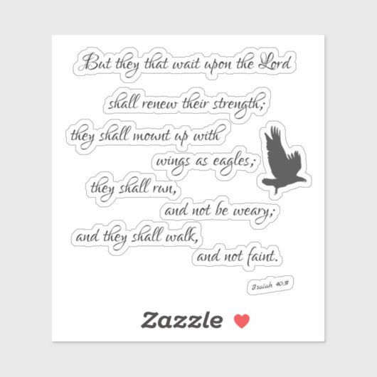 Isaiah Bible Verse Eagles Aufkleber (Blatt)