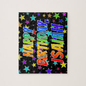"ISAIAH" First Name, Fun "HAPPY BIRTHDAY" Puzzle (Vertikal)